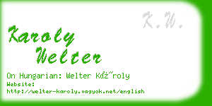 karoly welter business card